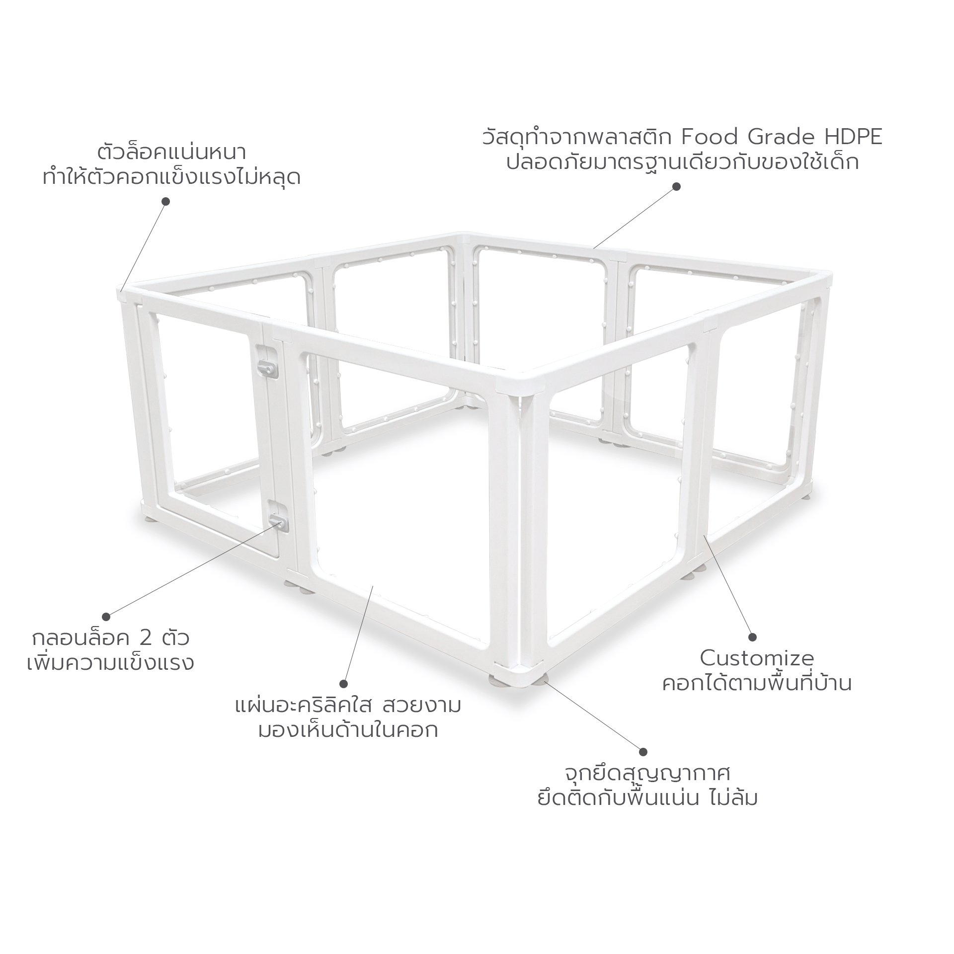 คอกกั้นสัตว์เลี้ยง PAWRADISE รุ่น BONNIE CRYSTAL 126X126X60 ซม._3